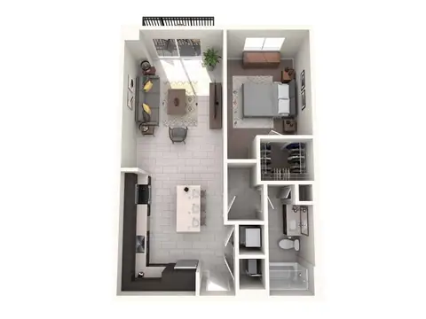 Floor plan Londale, 1 bed · 1 bath · 749 sf