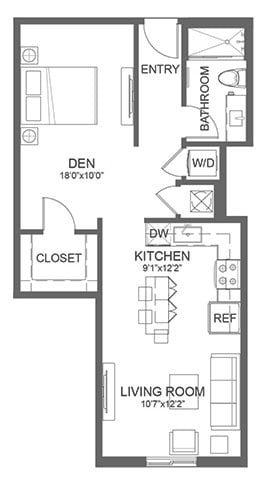Floor plan S11, Studio · 1 bath
