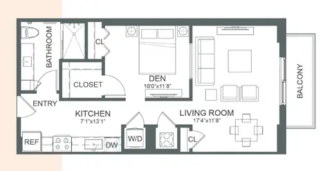Floor plan S6, Studio · 1 bath
