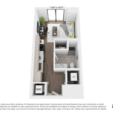 Floor plan ST4, Studio · 1 bath · 401 sf