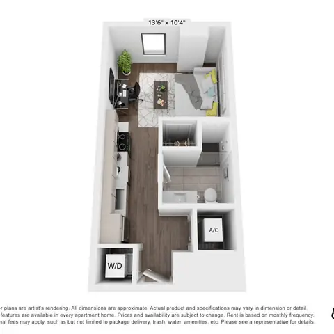 Floor plan ST2, Studio · 1 bath