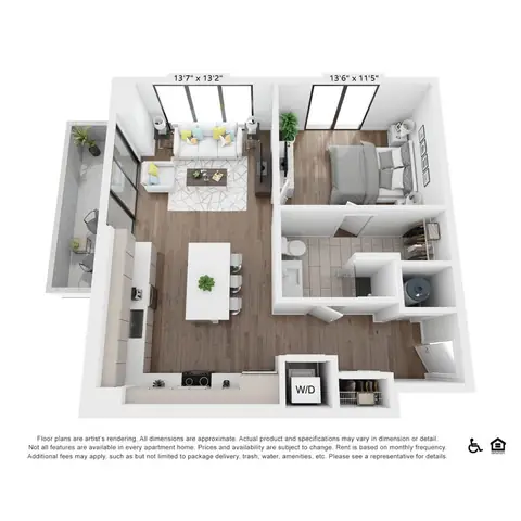 Floor plan A6, 1 bed · 1 bath