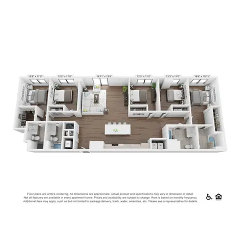 Floor plan E2, 5 beds · 4 baths