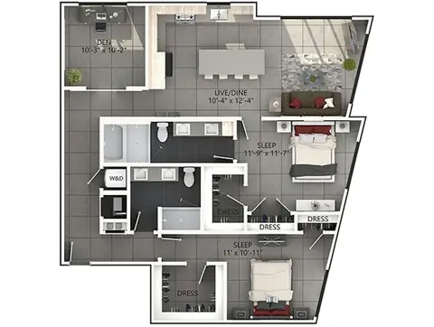 Floor plan C8, 2 beds · 2 baths · 1,406 to 1,474 sf