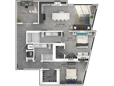 Floor plan C8P, 2 beds · 2 baths · 1,426 to 1,438 sf
