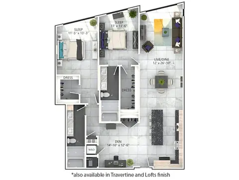 Floor plan C9, 2 beds · 2 baths · 1,514 to 1,570 sf