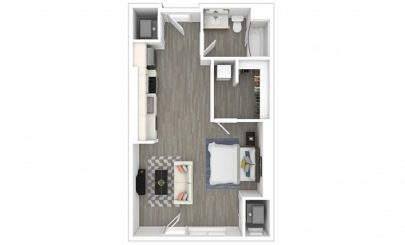 Floor plan Brickell, Studio · 1 bath · 610 sf