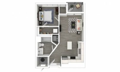 Floor plan Belle Isle, Studio · 1 bath · 641 sf