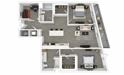 Floor plan Osprey, 2 beds · 2 baths · 1,315 sf