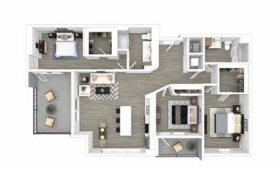Floor plan South Beach, 3 beds · 2 baths · 1,533 to 1,617 sf