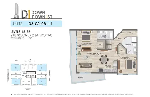 Floor plan 2BR 1187SF, 2 beds · 1,187 sf