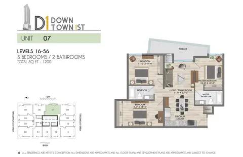 Floor plan 3BR 1200SF, 3 beds · 1,200 sf