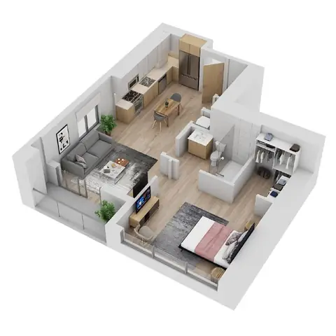 Floor plan A-4, 1 bed · 1 bath · 773 sf