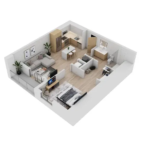 Floor plan A-1, 1 bed · 1 bath · 774 sf