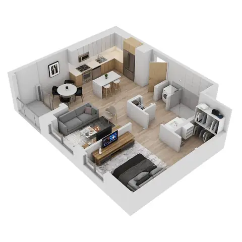 Floor plan B-5L, 2 beds · 2 baths