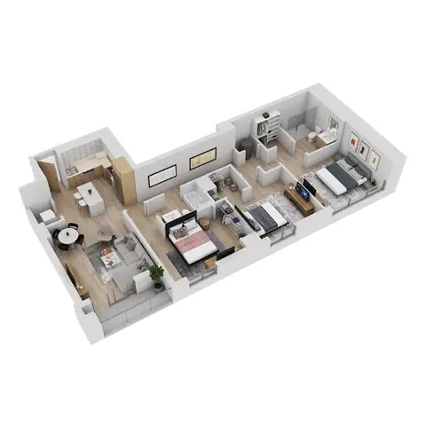 Floor plan C-2, 3 beds · 2 baths
