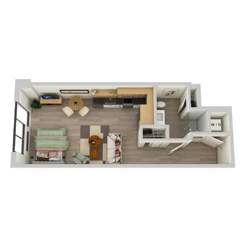 Floor plan S3 WFH, Studio · 1 bath · 527 sf