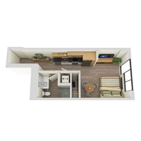 Floor plan S6 WFH, Studio · 1 bath