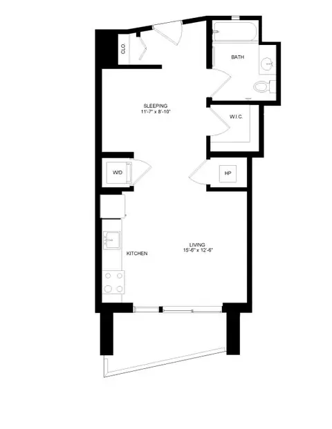 Floor plan Studio-9, Studio · 1 bath · 535 sf