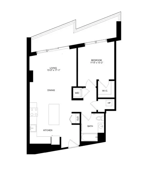 Floor plan 1 Bed-1 Bath-8, 1 bed · 1 bath · 757 sf
