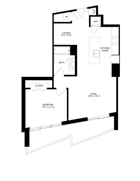 Floor plan 1 Bed-1 Bath Den-15, 1 bed · 1 bath · 810 sf