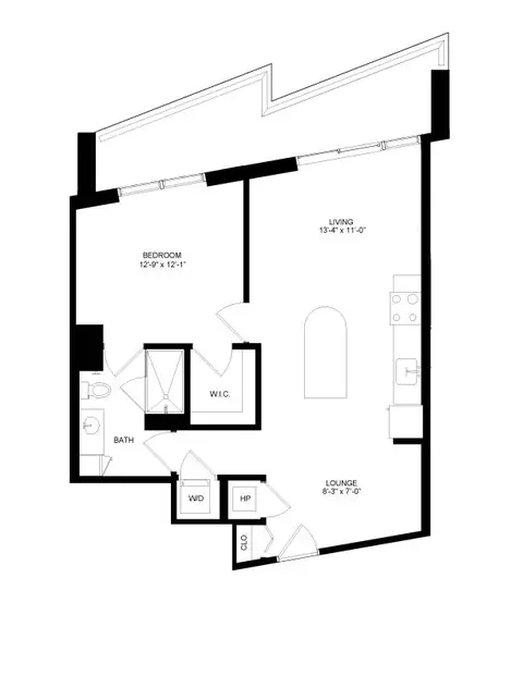 Floor plan 1 Bed-1 Bath-10, 1 bed · 1 bath