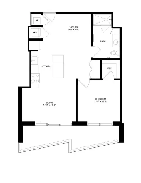 Floor plan 1 Bed-1 Bath-5A, 1 bed · 1 bath