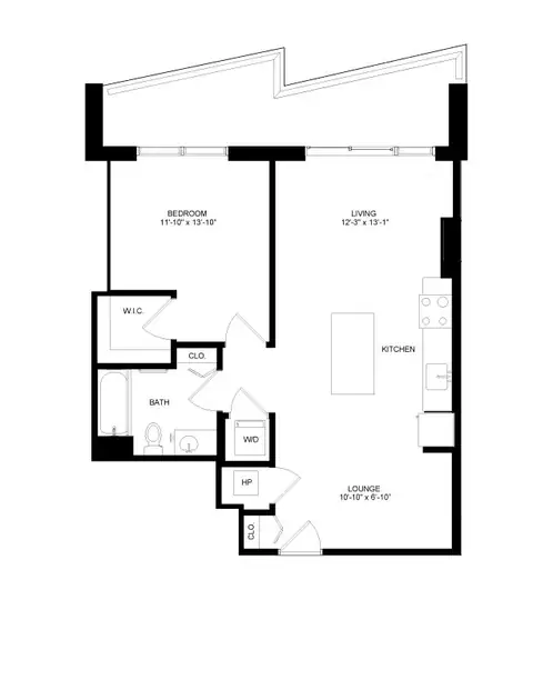 Floor plan 1 Bed-1 Bath-6, 1 bed · 1 bath