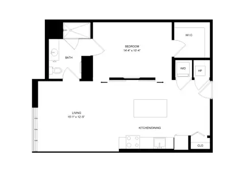 Floor plan Open 1 Bed-1 Bath-P6, 1 bed · 1 bath