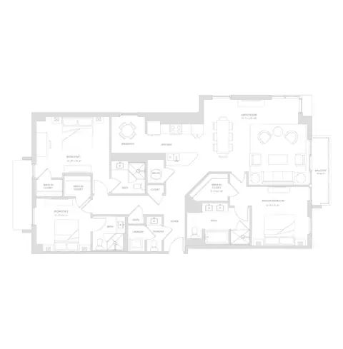 Floor plan C1, 3 beds · 3 baths · 1,779 sf