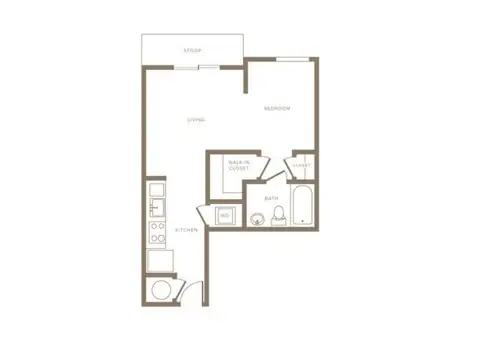 Floor plan pS01 Chelsea, Studio · 1 bath