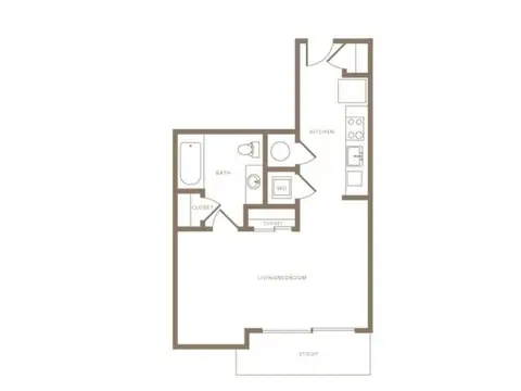 Floor plan pS02 Studio, Studio · 1 bath