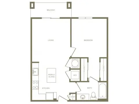 Floor plan A1 Avalon, 1 bed · 1 bath · 710 sf