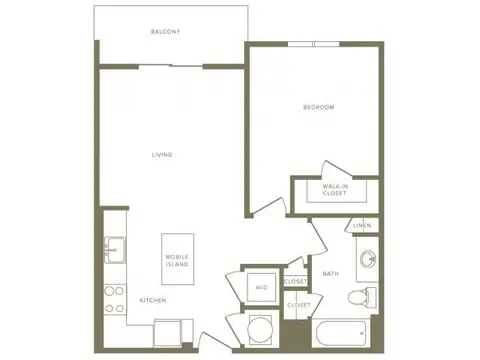Floor plan A2 Avalon, 1 bed · 1 bath