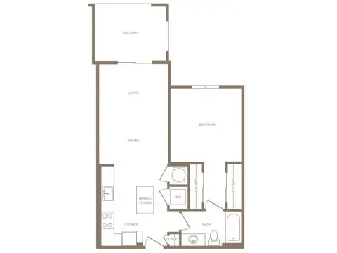 Floor plan A4 Avalon, 1 bed · 1 bath