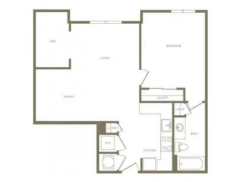 Floor plan A5D Avalon, 1 bed · 1 bath