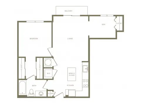 Floor plan A7D Avalon, 1 bed · 1 bath