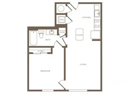 Floor plan pA04 Avalon, 1 bed · 1 bath