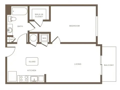 Floor plan pA08 Avalon, 1 bed · 1 bath