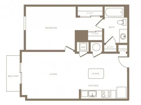 Floor plan pA09 Avalon, 1 bed · 1 bath