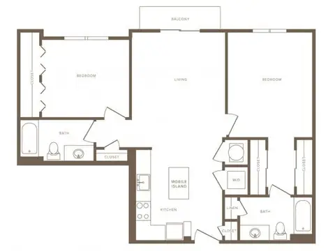 Floor plan B3 Beacon, 2 beds · 2 baths