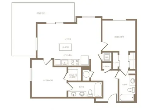 Floor plan pB03 Beacon, 2 beds · 2 baths