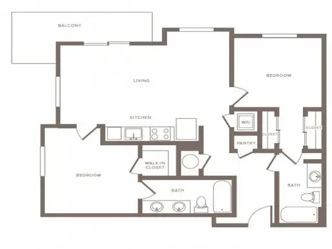 Floor plan pB07 Beacon, 2 beds · 2 baths
