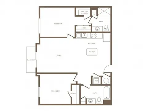 Floor plan pB08 Beacon, 2 beds · 2 baths