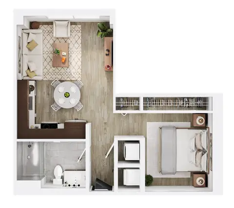Floor plan Studio Den 1, Studio · 1 bath · 550 sf