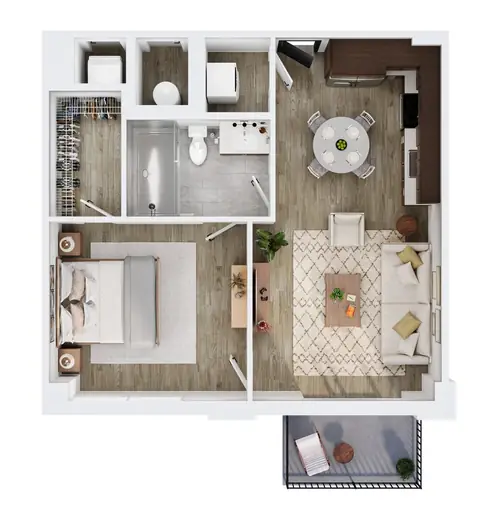 Floor plan A4, 1 bed · 1 bath
