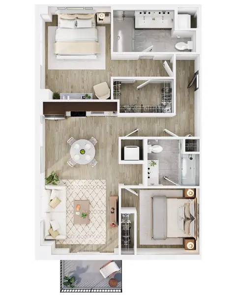 Floor plan B4, 2 beds · 2 baths
