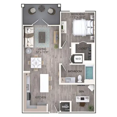 Floor plan A4, 1 bed · 1 bath · 774 sf