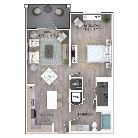 Floor plan A5, 1 bed · 1 bath · 774 sf