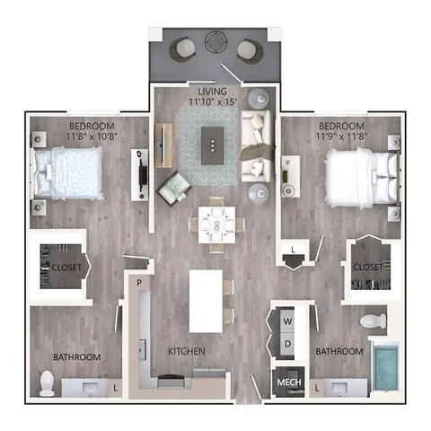 Floor plan B4, 2 beds · 2 baths